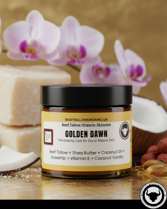 #golden-dawn, #true-root, #beef-tallow, #shea-butter, #coconut-oil, #roseship, #vitamine, #coconutvanilla