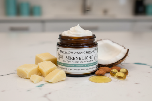 Beef Tallow - Shea Butter - Coconut Oil - Almond Oil - Vitamin E - 2 Oz